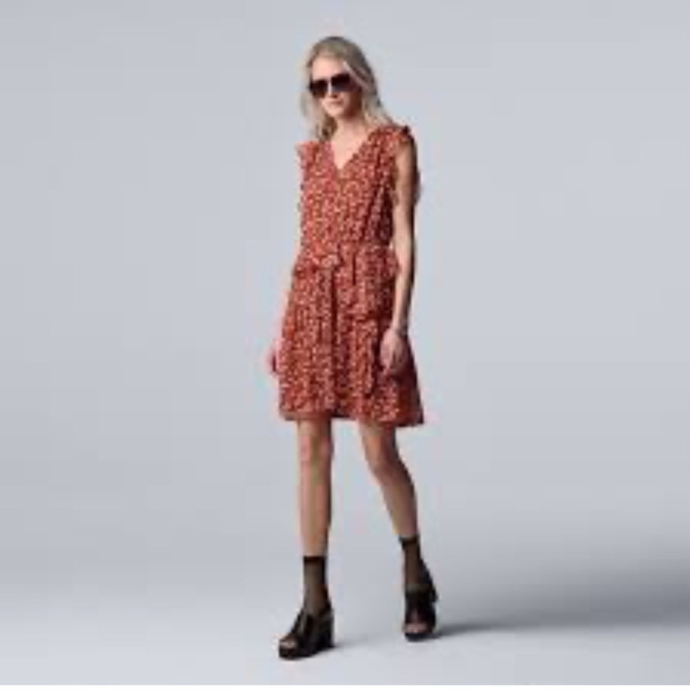 Simply Vera Vera Wang | Ruffle Tiered Chiffon Dress, Size S, NWT